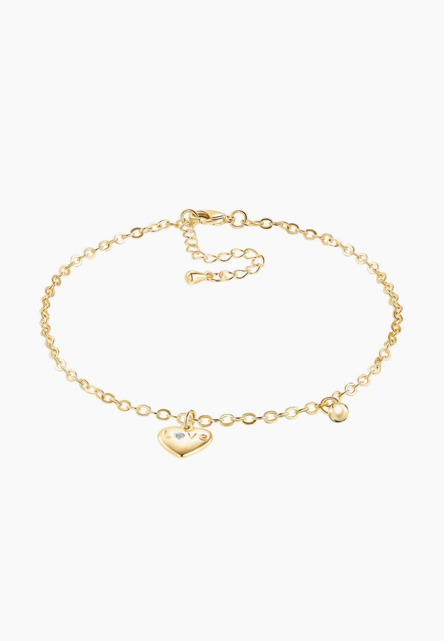 Браслет на ногу с фианитом