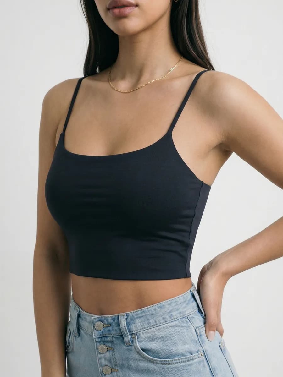 Топ черный женский на бретелях