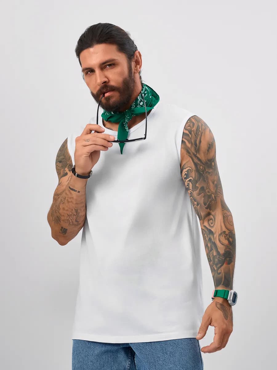 Футболка без рукавов спортивная хлопок