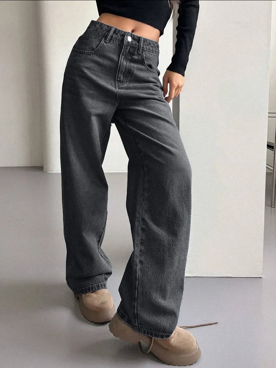 Джинсы прямые большие размеры плотные