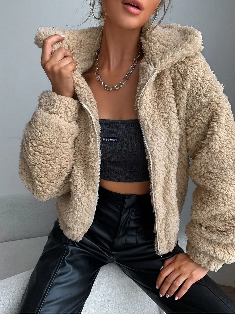 Толстовка на молнии тёплая плюшевая