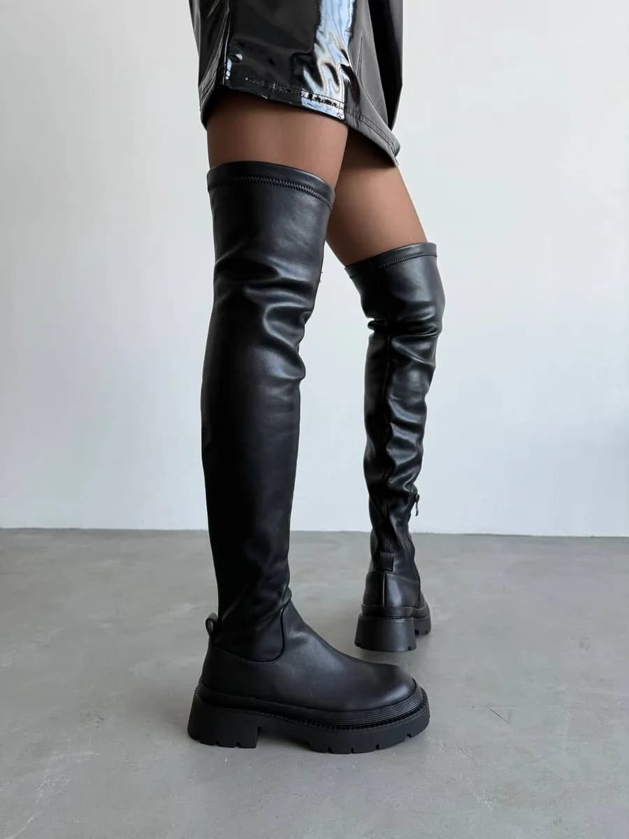 Ботфорты сапоги чулки на платформе демисезонные