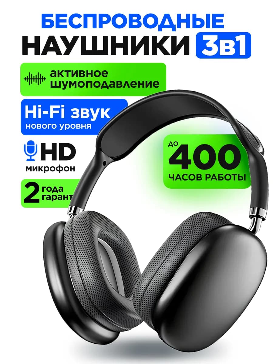 Наушники беспроводные большие с микрофоном
