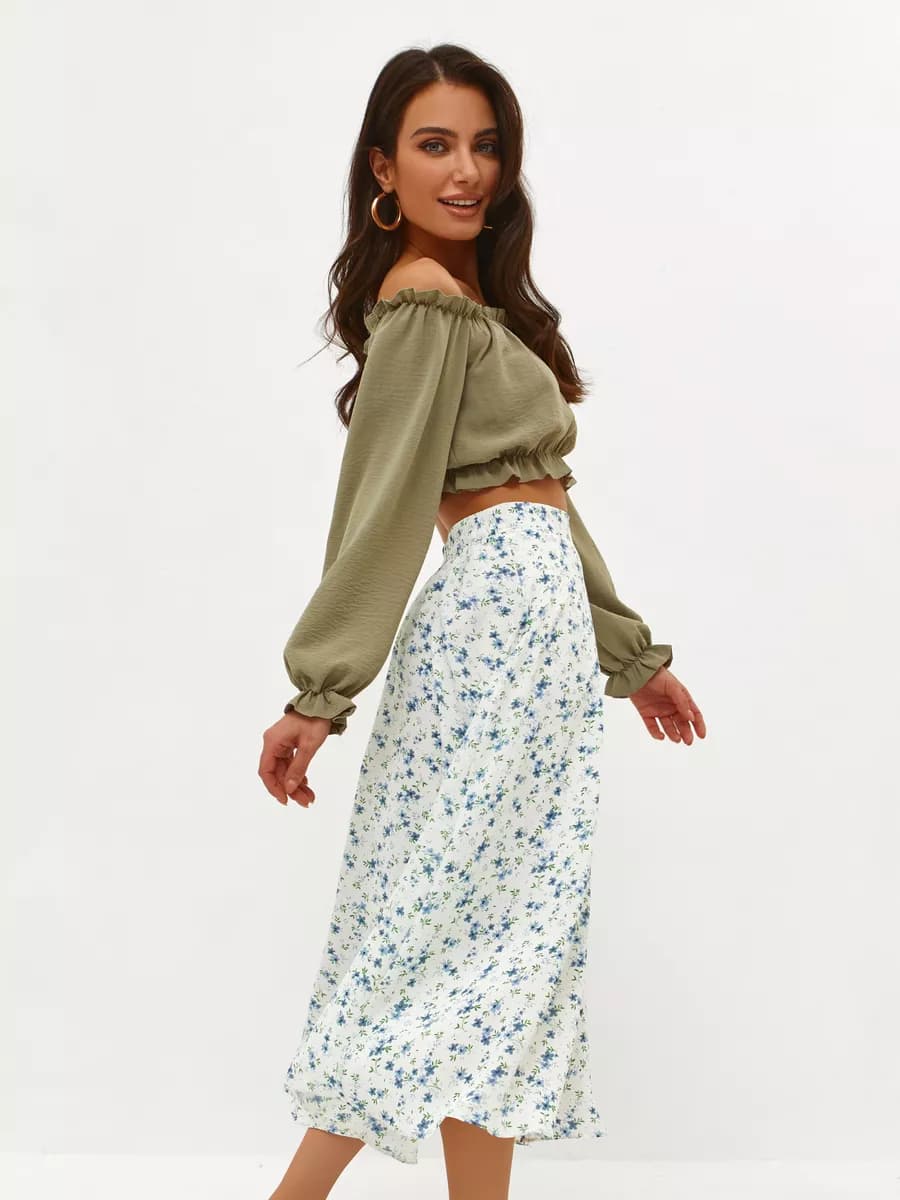 Юбка летняя миди на резинке