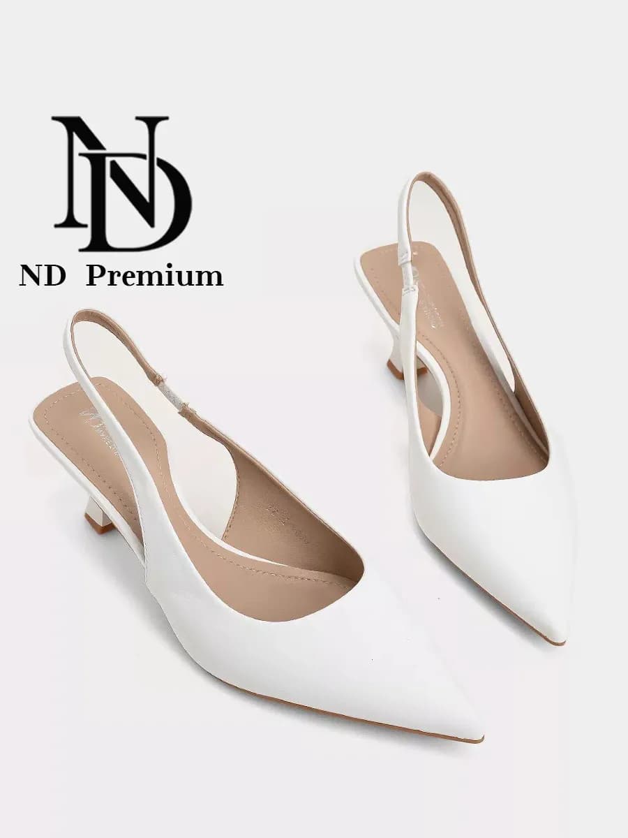 Туфли лодочки слингбэки на низком каблуке повседневные