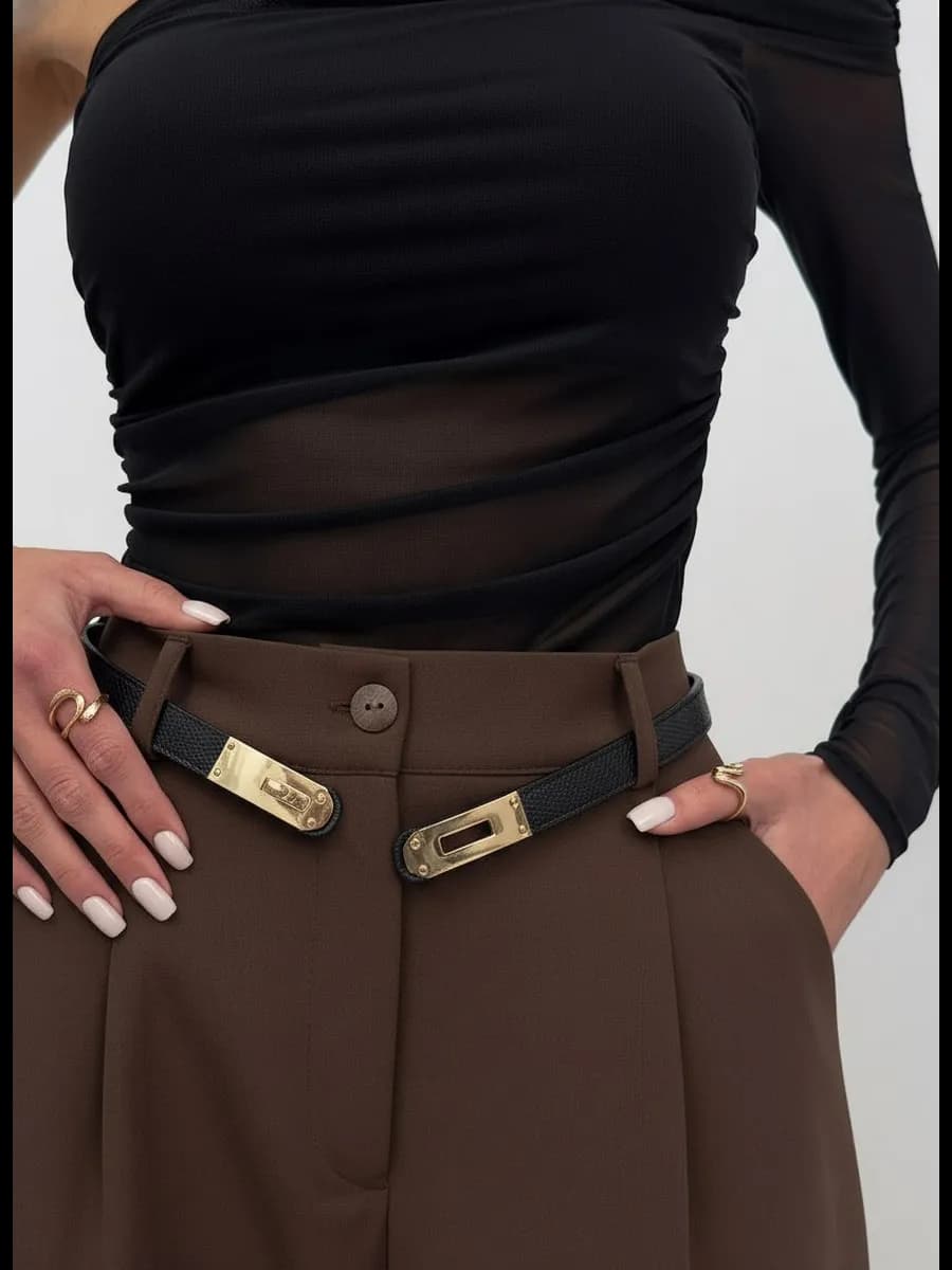 Ремень Hermes пояс тонкий для джинс и платья