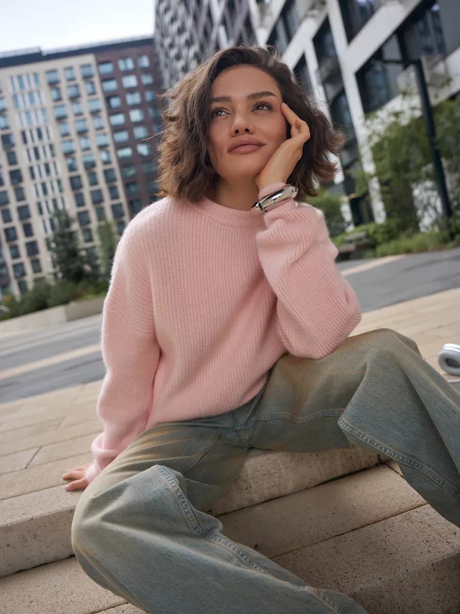 Свитер оверсайз вязаный