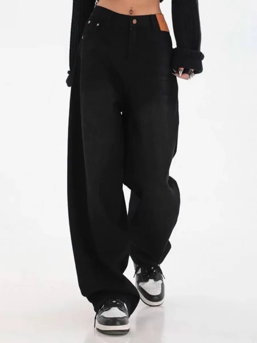 Джинсы багги прямые трубы