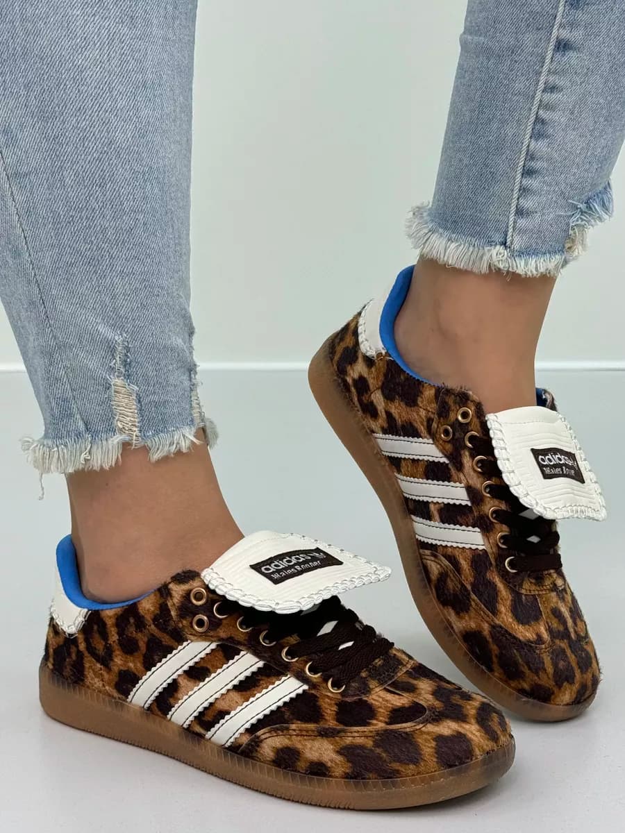 Кроссовки Adidas женские Wales Bonner леопардовые