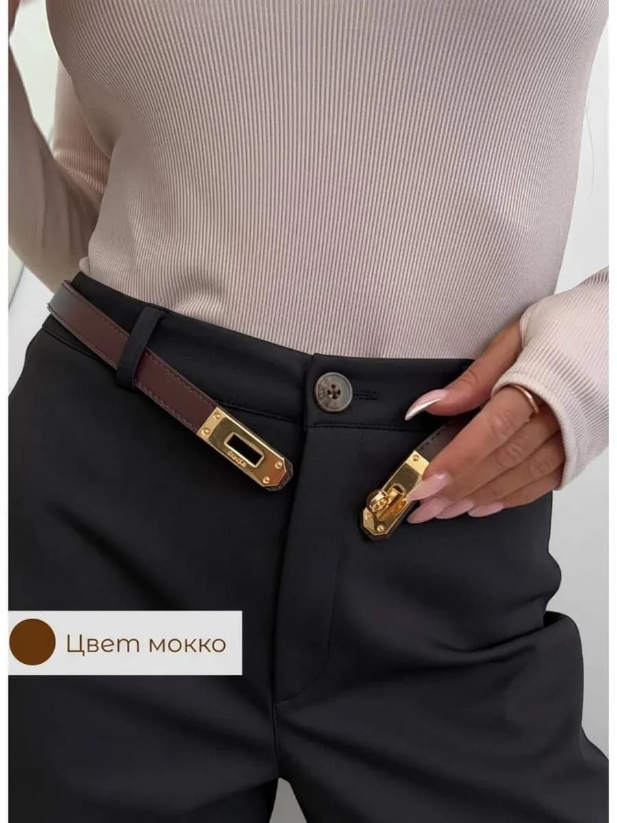 Ремень Hermes коричневый пояс на талию джинсы