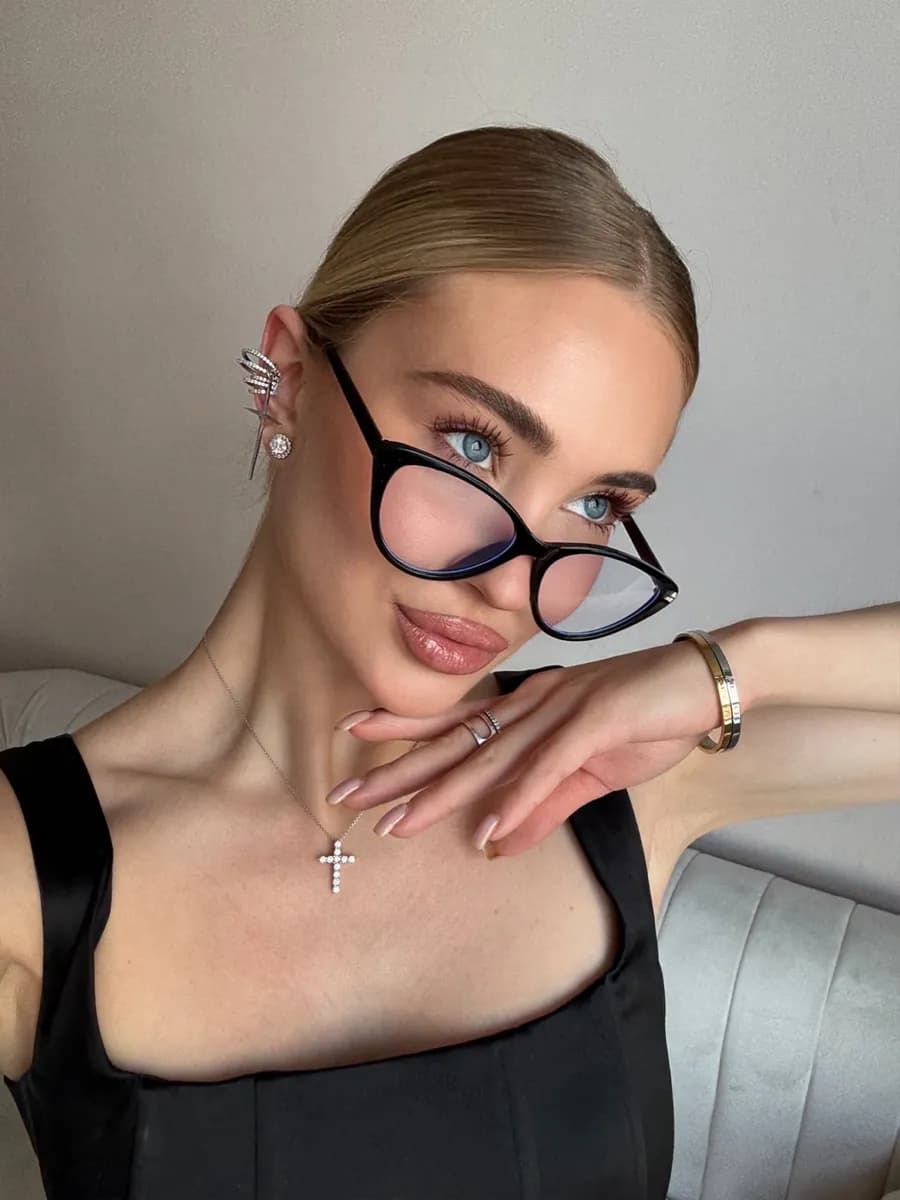 Очки имиджевые кошачий глаз