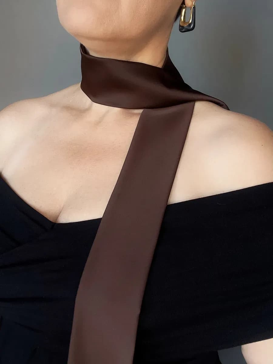 Шарф-галстук,твилли лента, скинни пояс шелк 1,4м