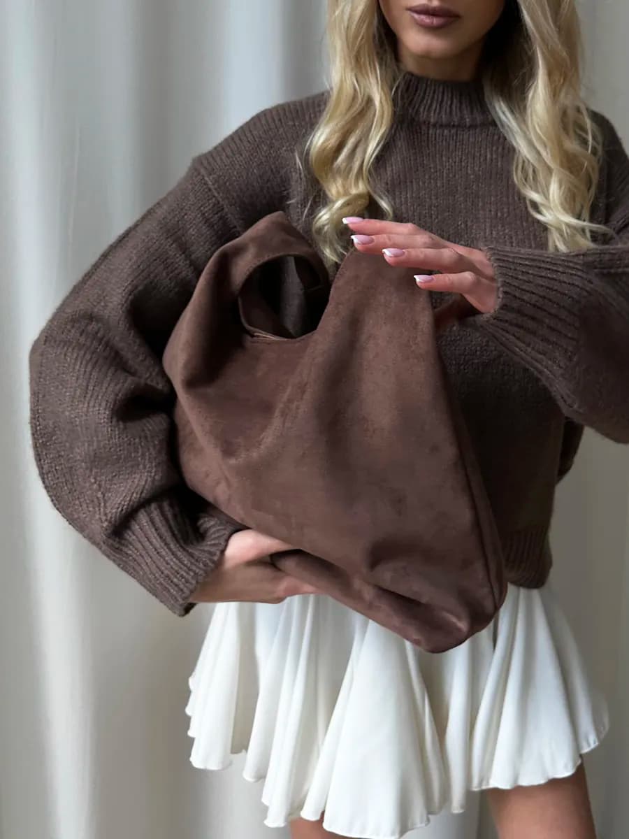 Сумка шоппер замшевый