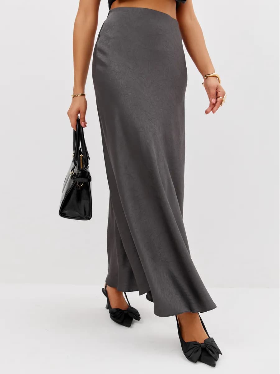 Юбка длинная атласная жатка премиум