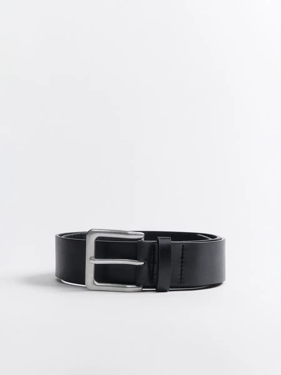 Ремень гладкий с квадратной пряжкой