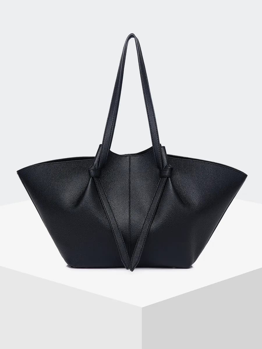 сумка большая черная на плечо с двумя ручками