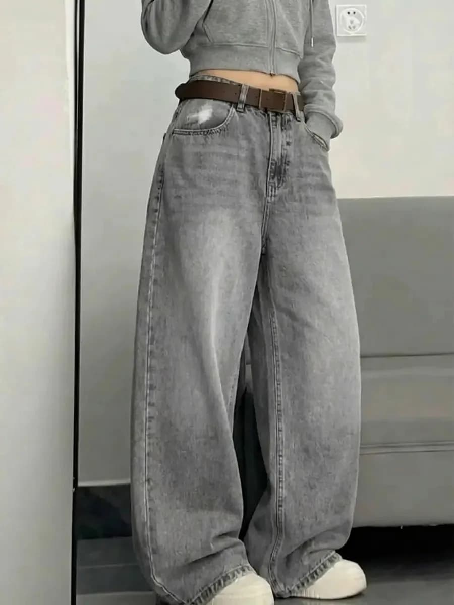 Джинсы бойфренды y2k широкие багги женские