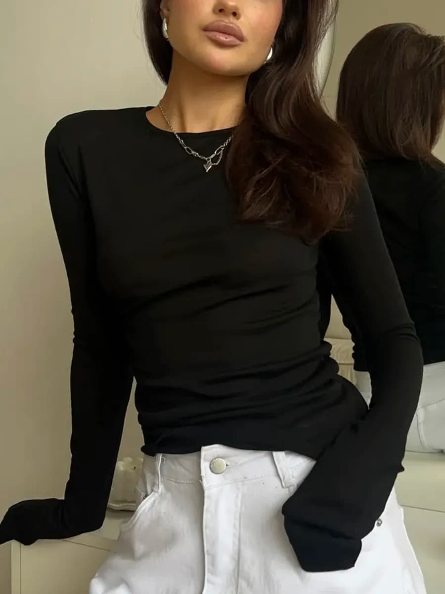 Лонгслив полупрозрачный с длинным рукавом