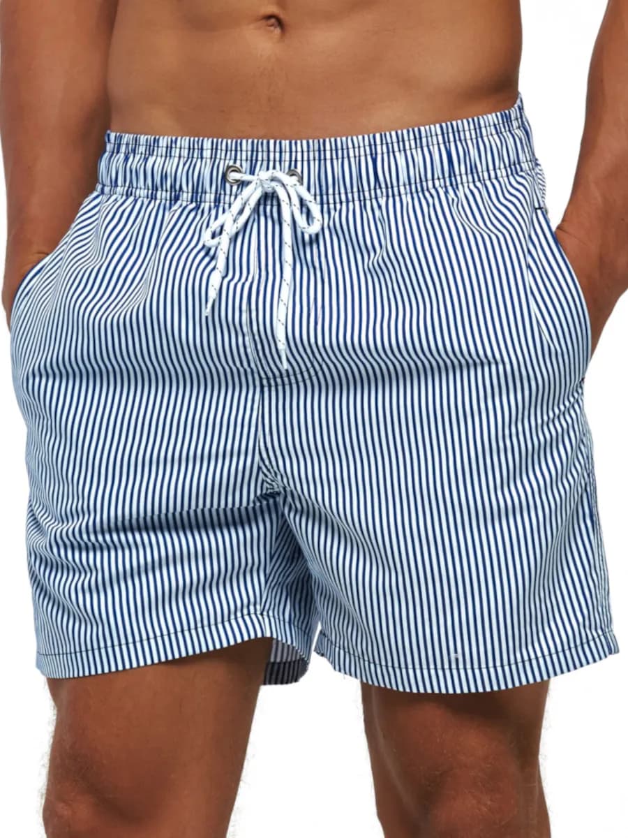 Шорты для плавания пляжные в полоску