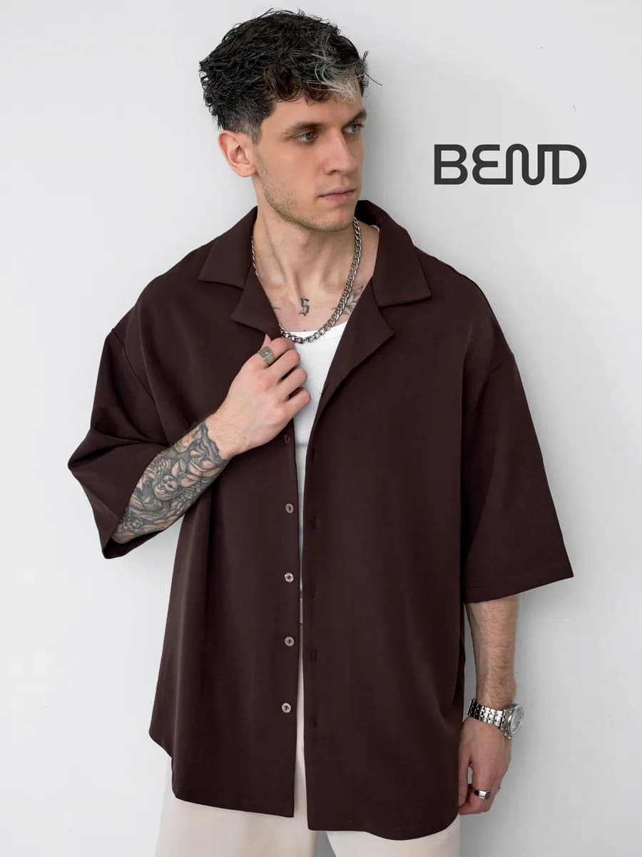 Рубашка оверсайз с коротким рукавом