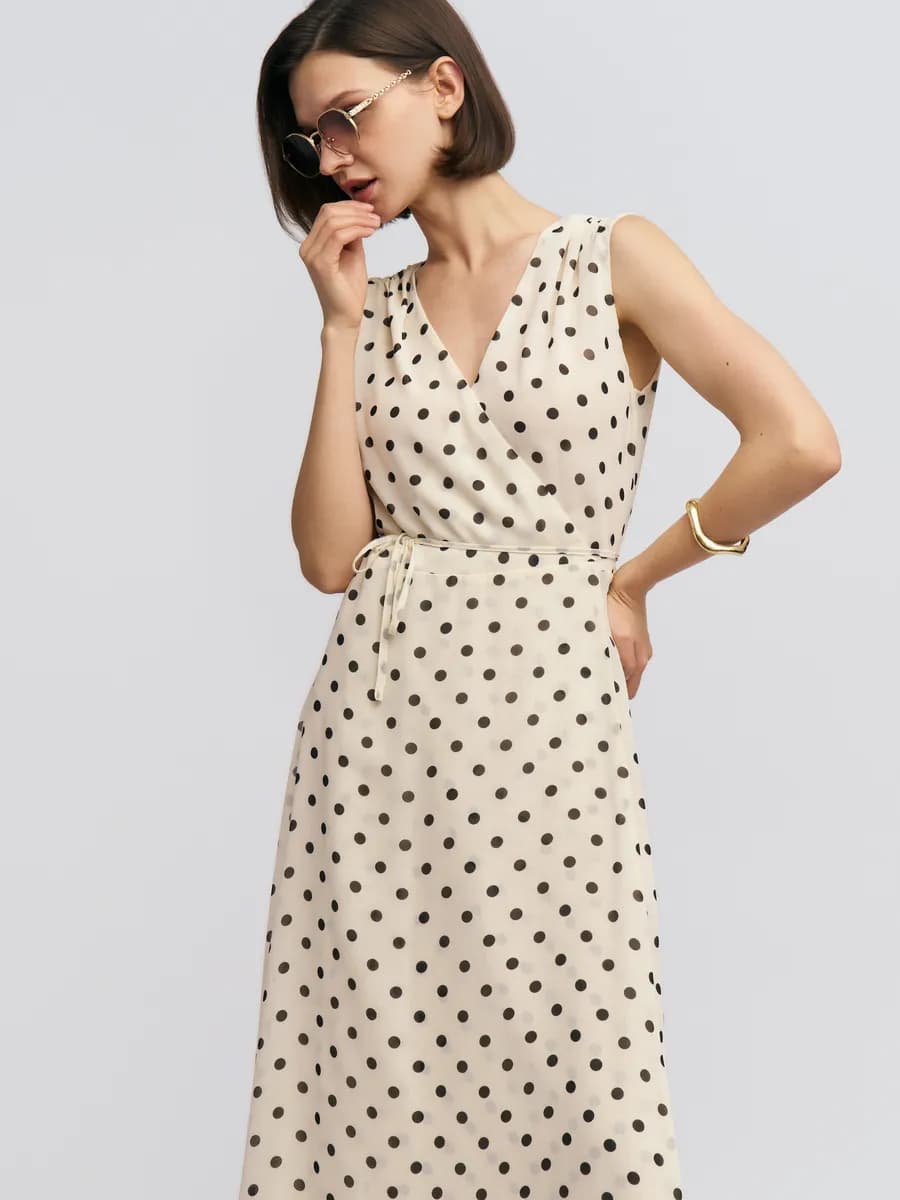 Женское шифоновое платье с запахом