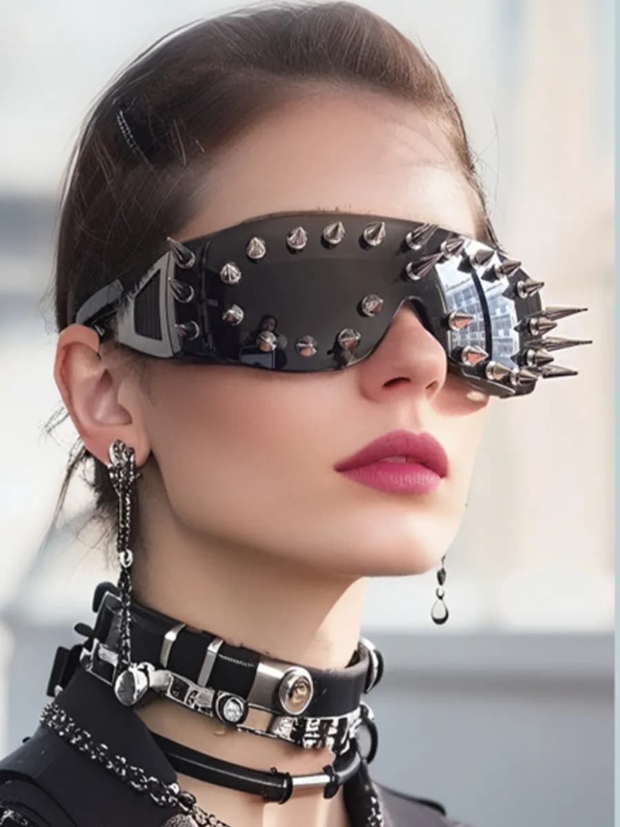 Очки солнцезащитные Y2k Rick owens Kai angel с шипами