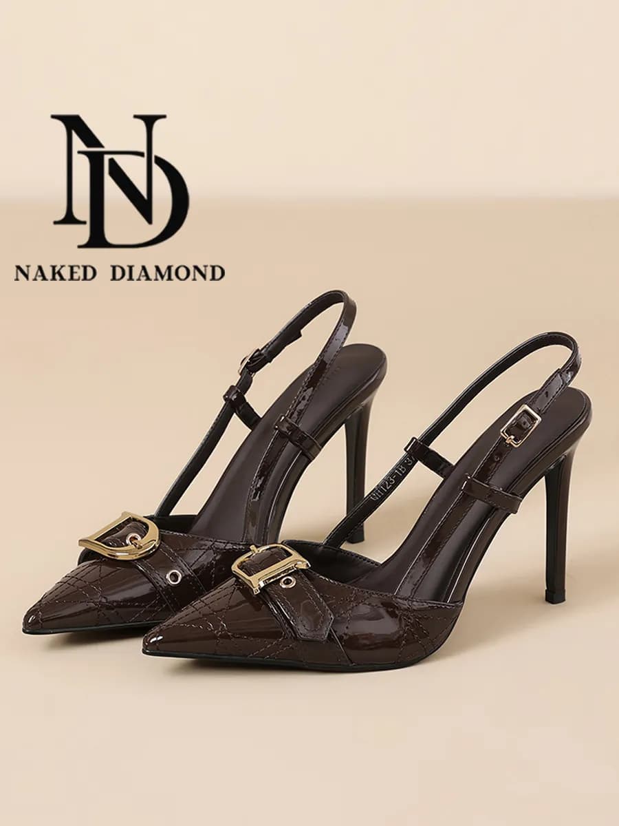 Туфли на высоком каблуке шпильке классические