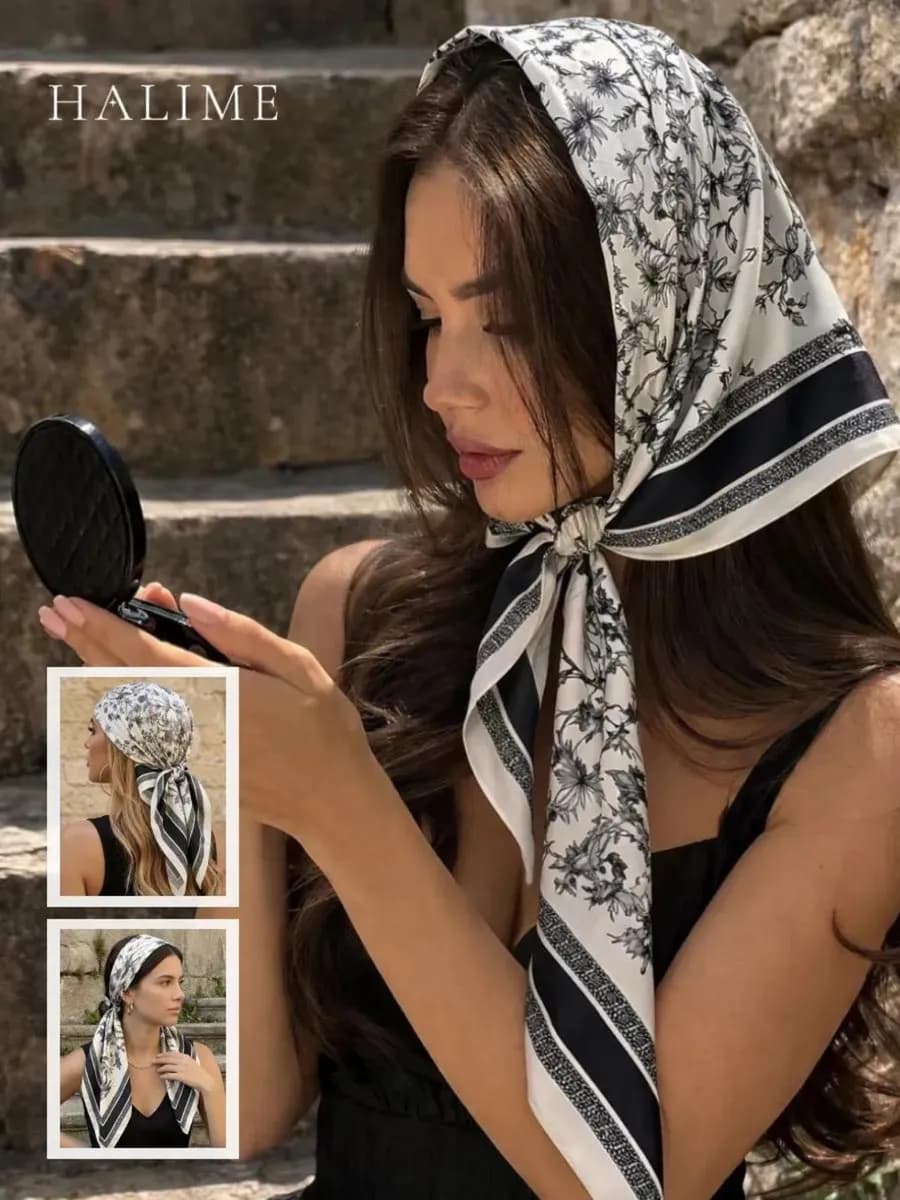 Платок женский косынка на голову 90х90