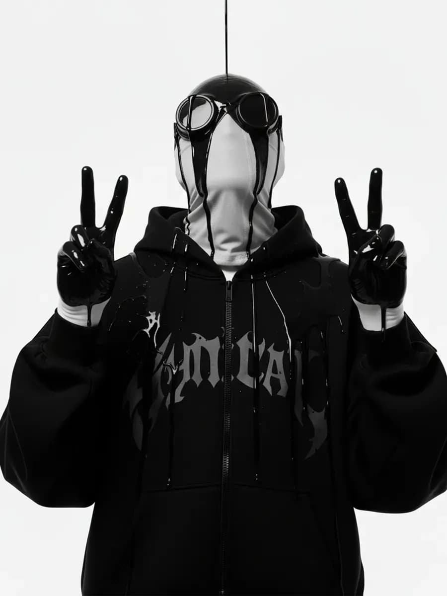 Зипка кроп зип худи на молнии с принтом оверсайз y2k