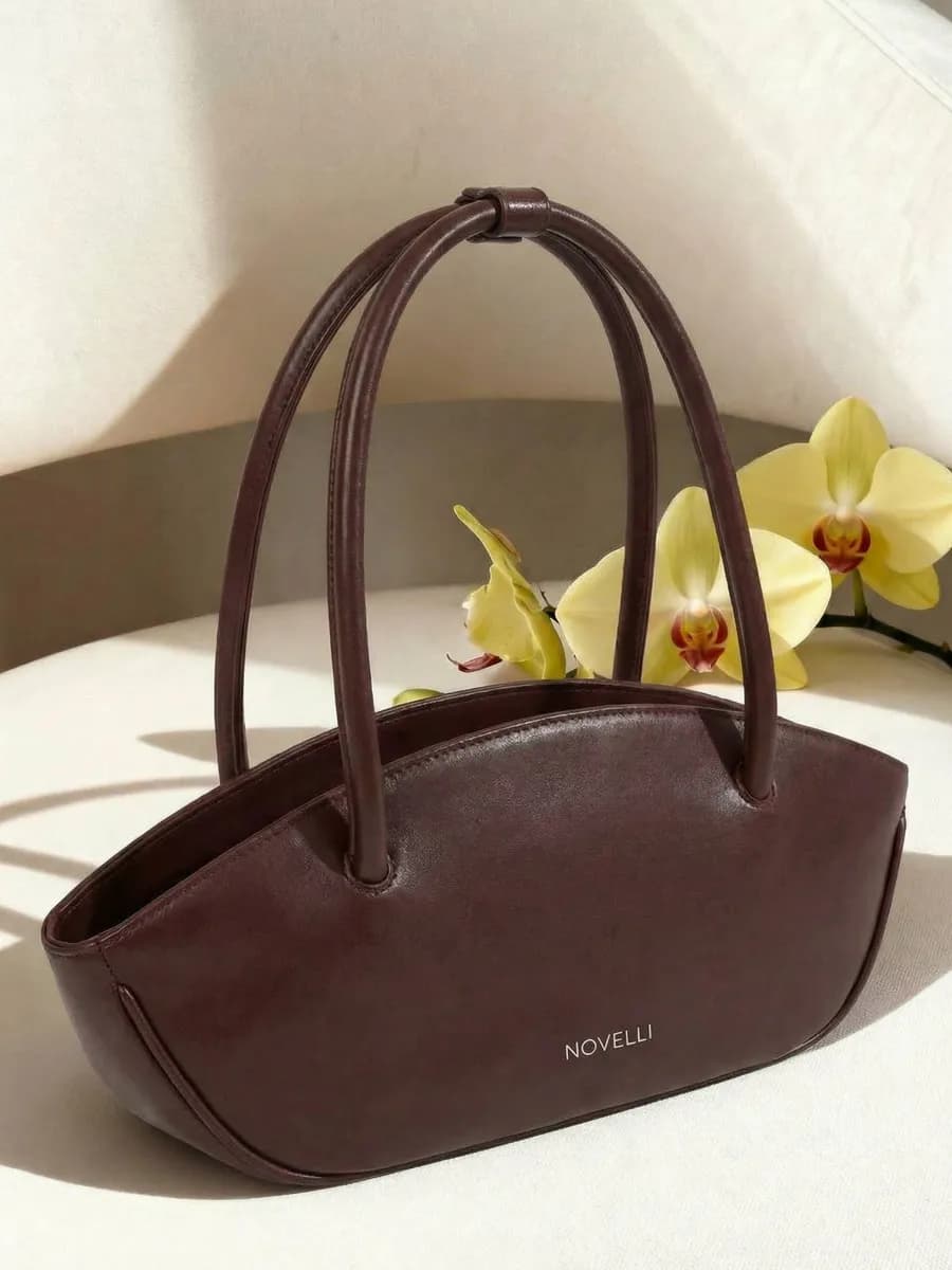 Сумка багет коричневая