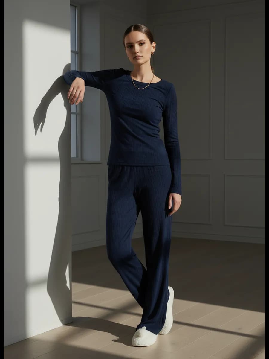 Пижама из вискозы с брюками