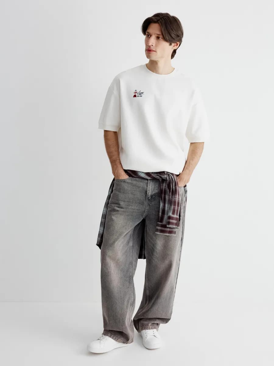 Джинсы свободные багги со средней посадкой винтажные