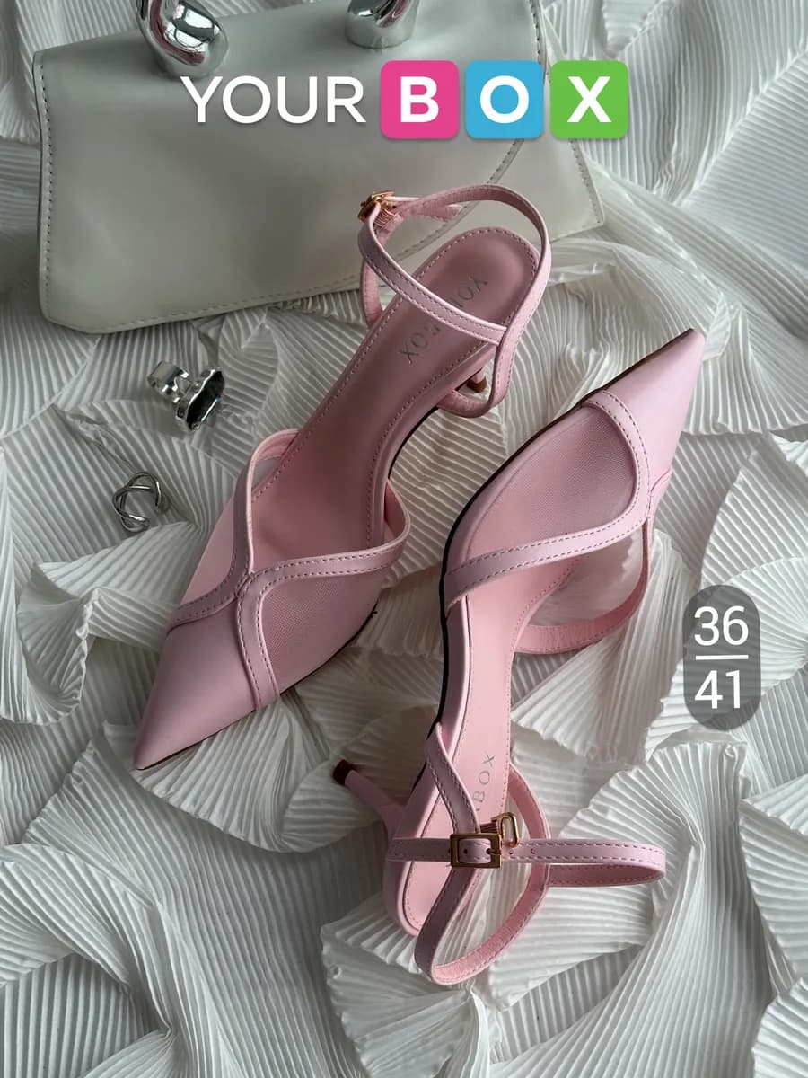 Туфли женские на каблуке с открытой пяткой вечерние