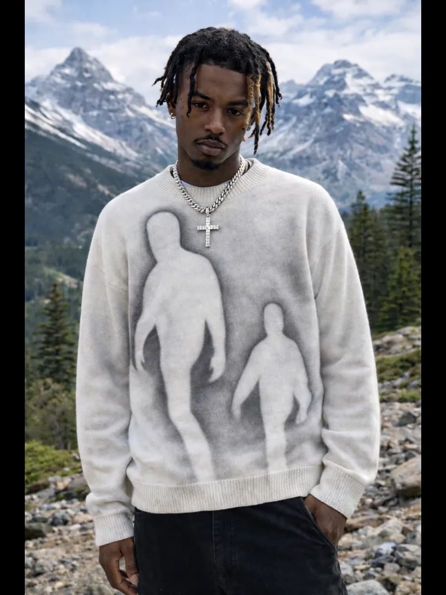 свитер в стиле archive type Y2K