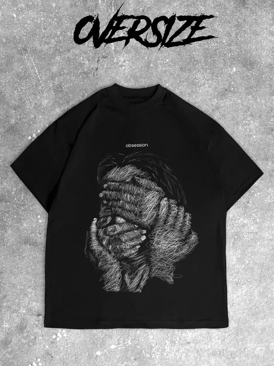Футболка оверсайз с принтом одержимость