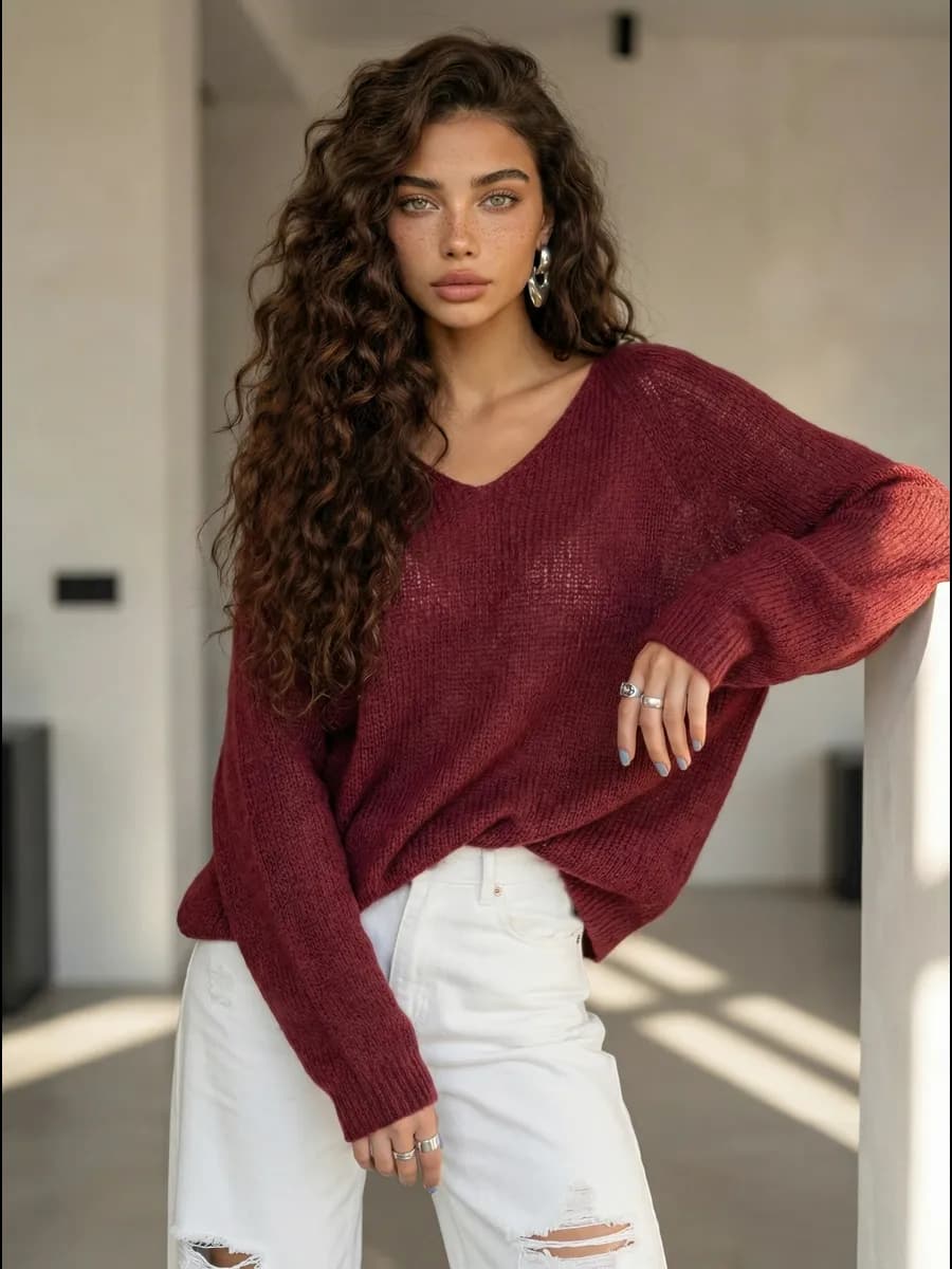 Кофта вязаная паутинка оверсайз