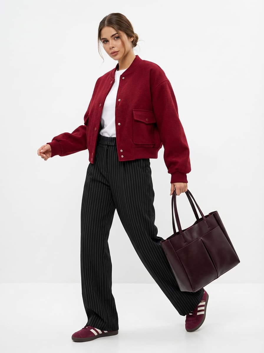 Стильный образ на осень для девушек с вб красный — Streetwear | Во! стиле