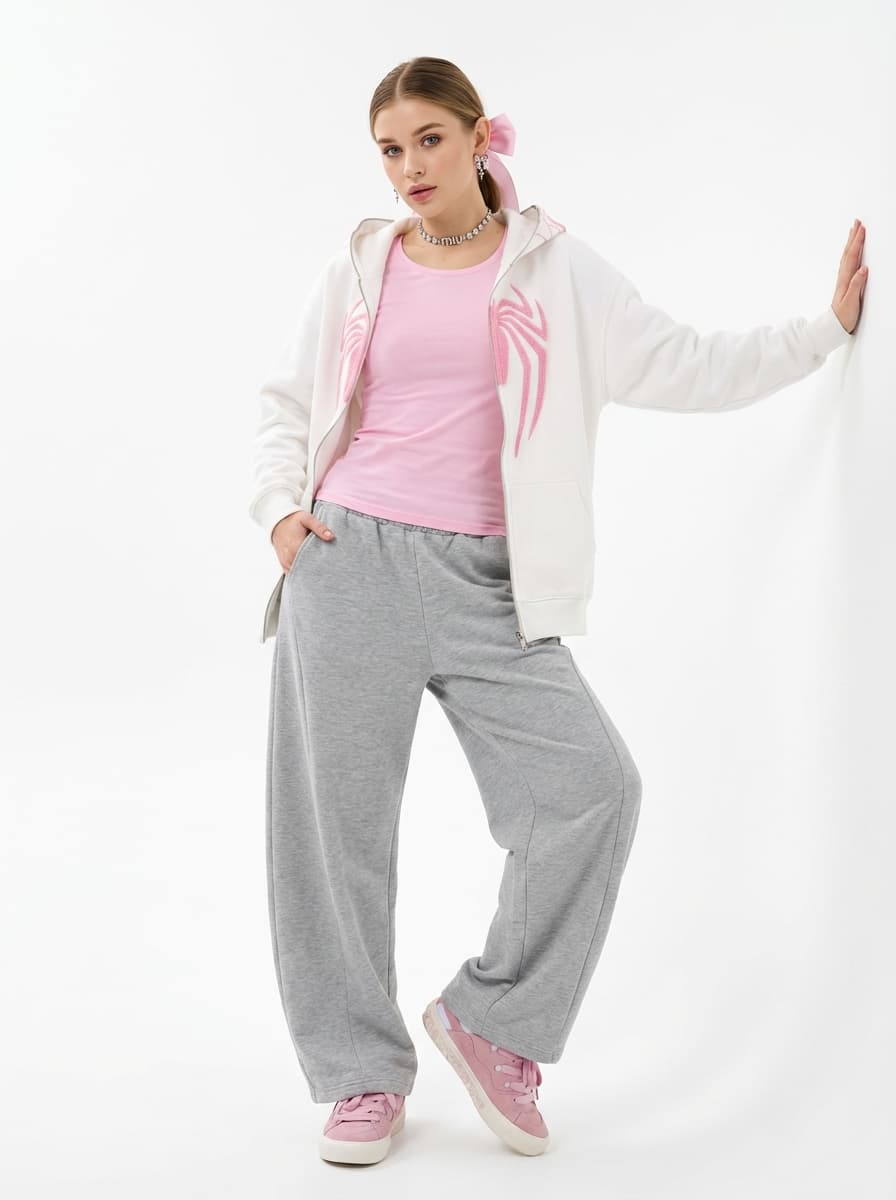 Розовый Streetwear аутфит с худи Человек-Паук и Y2K — Streetwear | Во! стиле