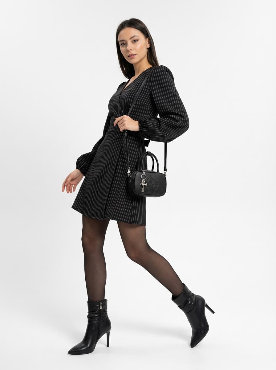 Элегантный вечерний образ с платьем на запах и сумкой y2k — Вечерний | Во! стиле