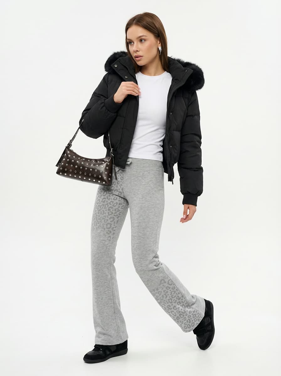 Спортивный шик: образ с леопардовыми брюками и курткой — Streetwear | Во! стиле