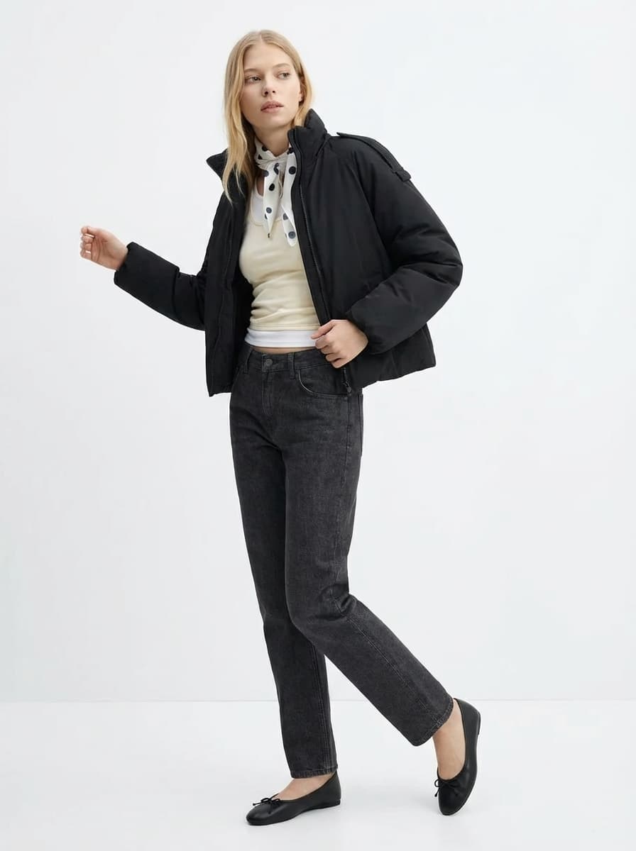 Стильный образ с джинсами и атласным платком в горошек — Casual | Во! стиле