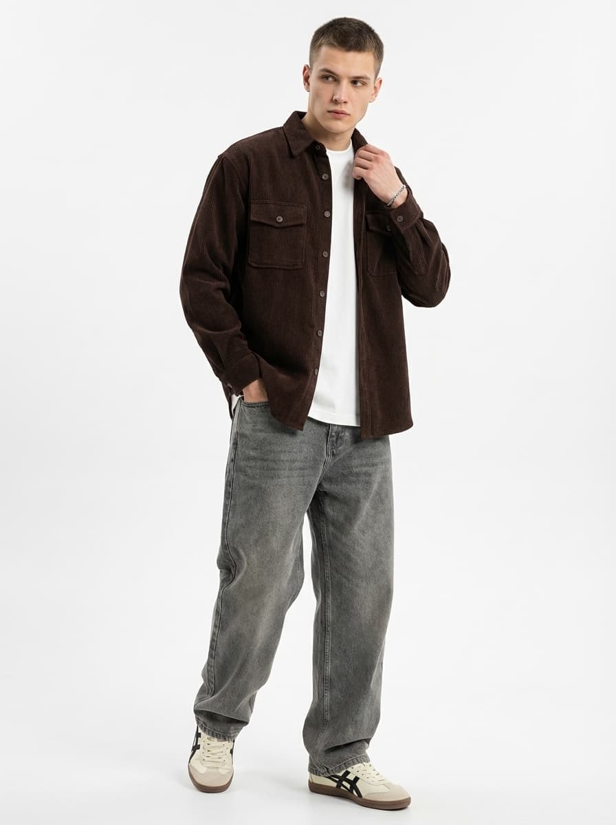 Винтажный стритвир: вельветовая рубашка и широкие джинсы — Streetwear | Во! стиле
