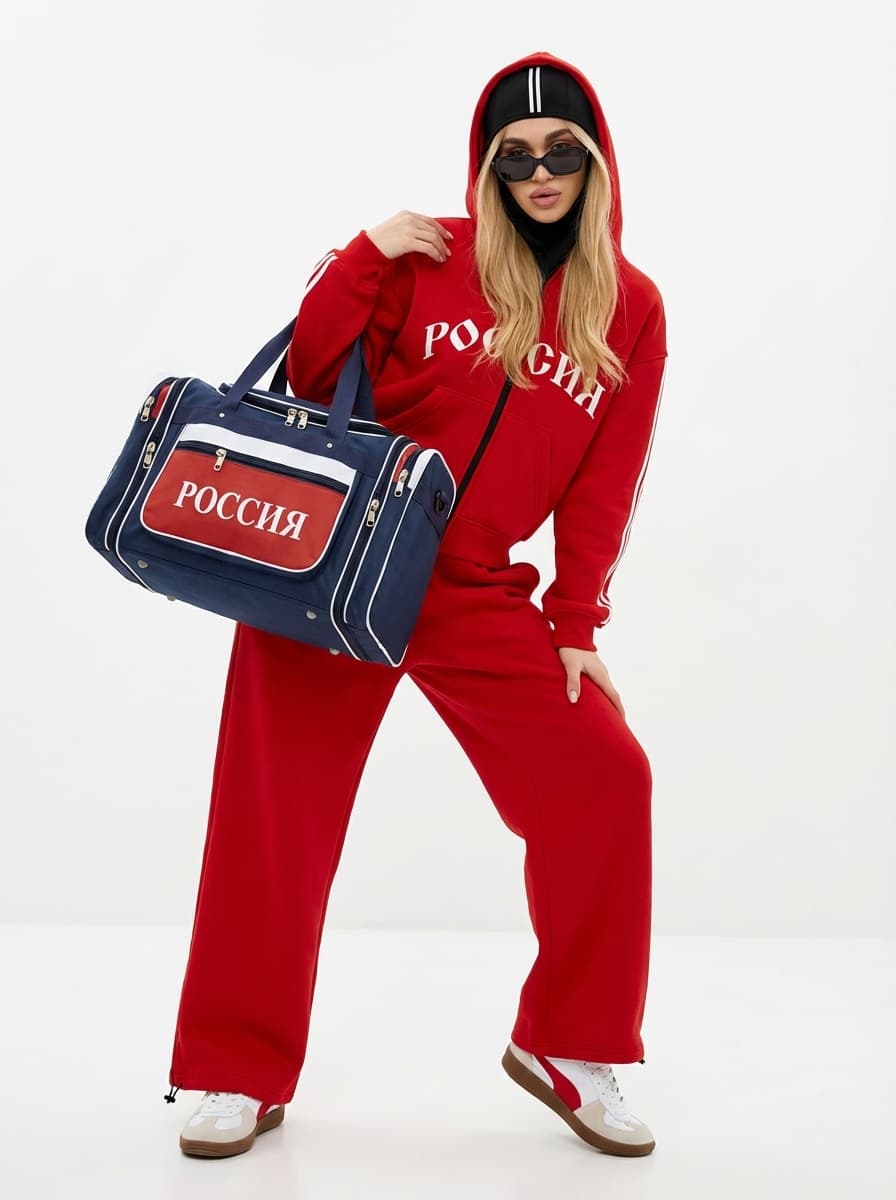 Красный спортивный костюм Россия и кроссовки Palermo — Спортивный | Во! стиле