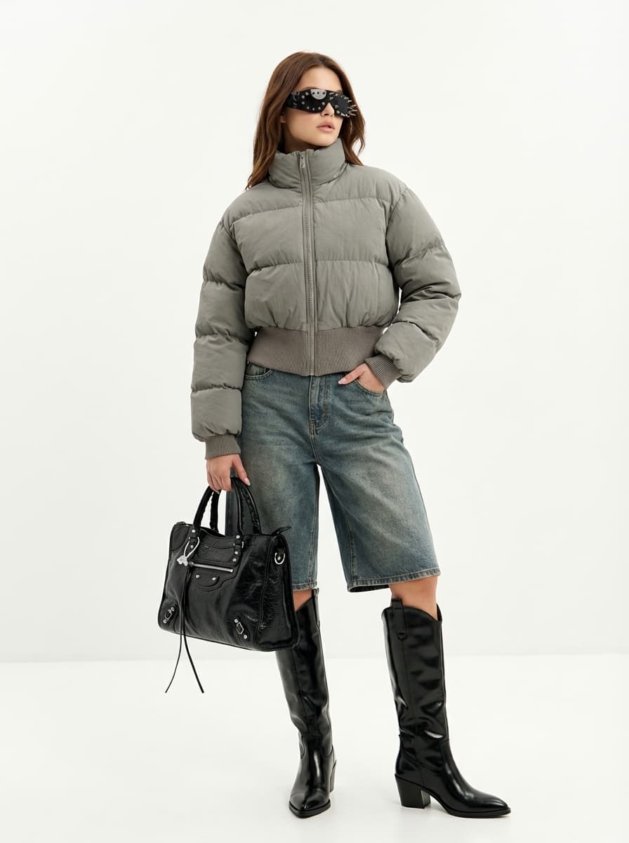 Streetwear образ: куртка, бермуды и сапоги казаки — Streetwear | Во! стиле