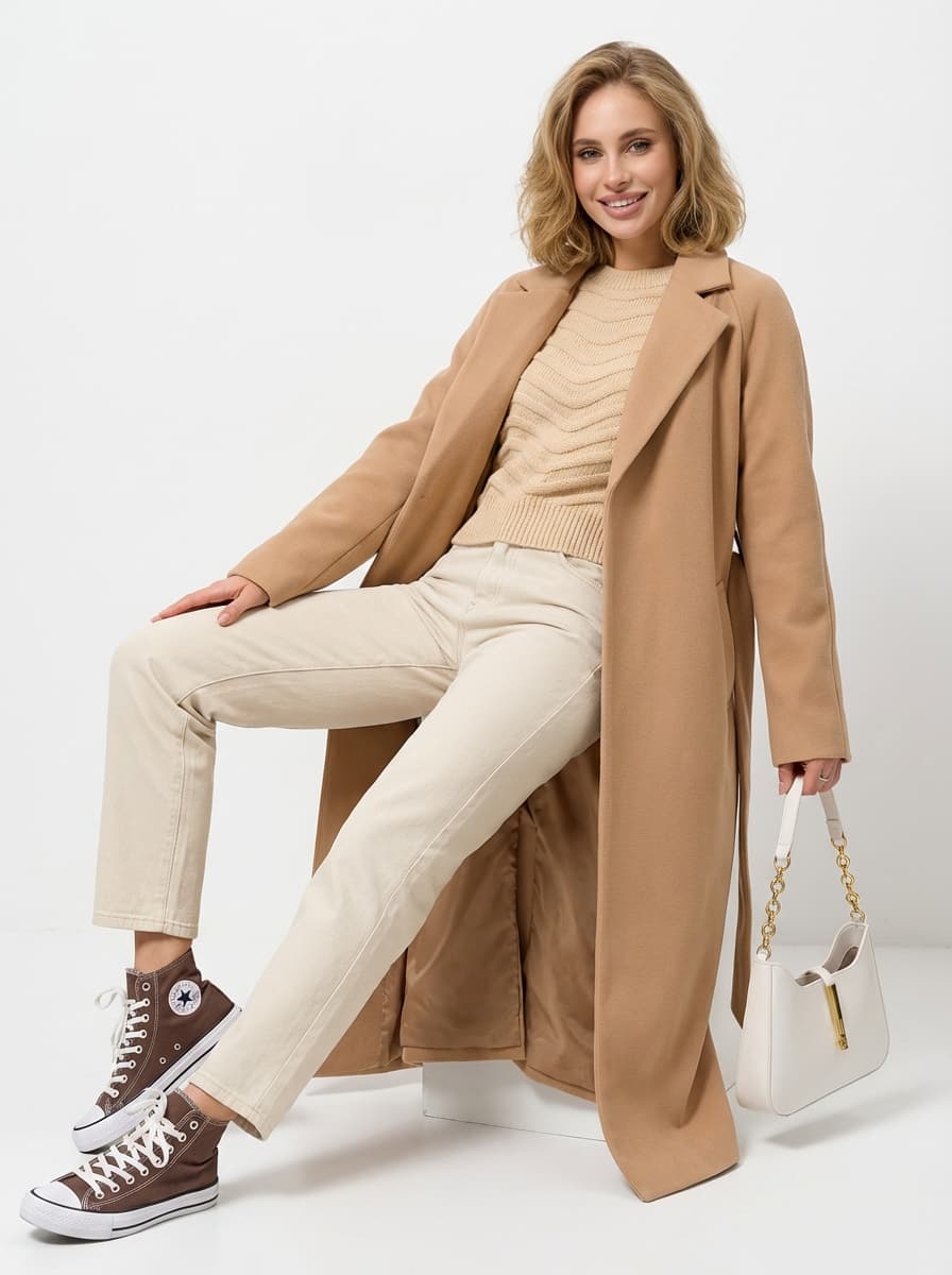 Деловой казуальный лук олд мани для девушки пальто ВБ — Casual | Во! стиле