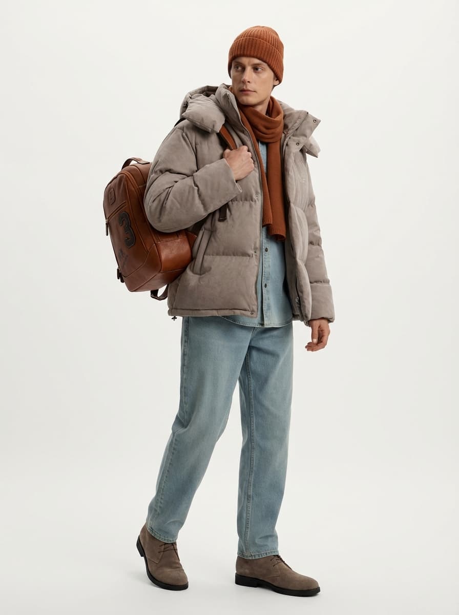 Мужской образ в стиле деним с утепленной курткой — Casual | Во! стиле